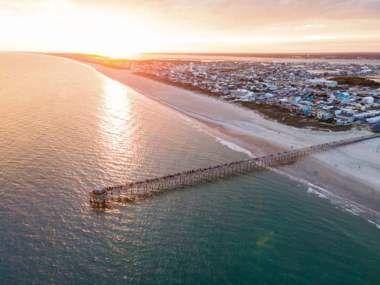 Oceanana Fishing Pier at sunset North Carolina Crystal Coast at Atlantic Beach