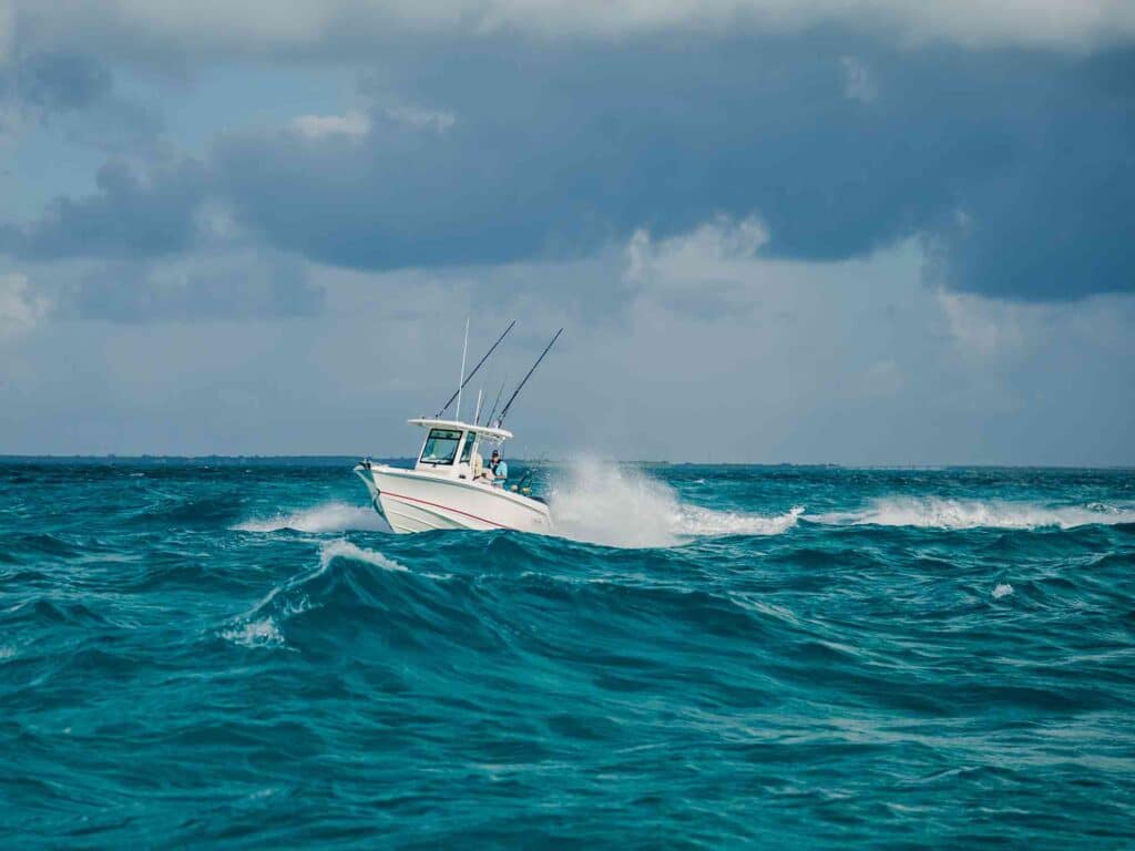 boating in wavy conditions