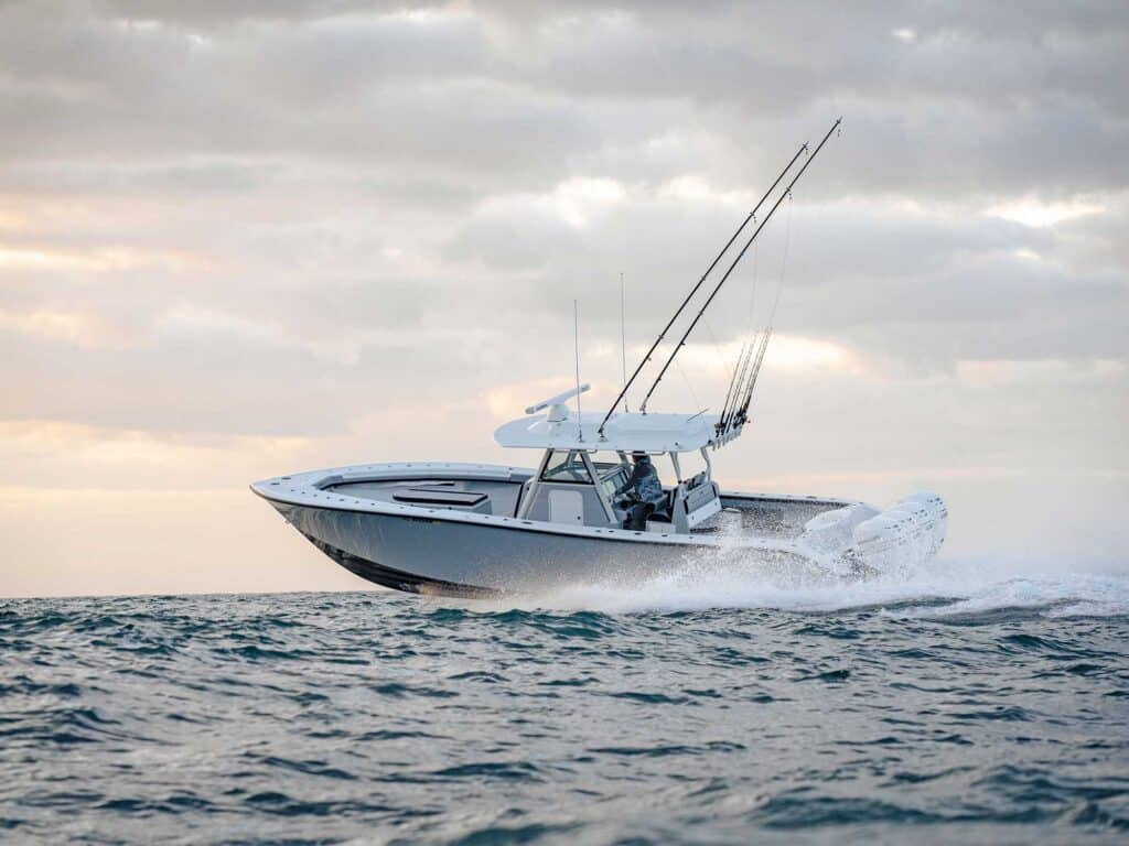 Yellowfin 39 Offshore on the ocean
