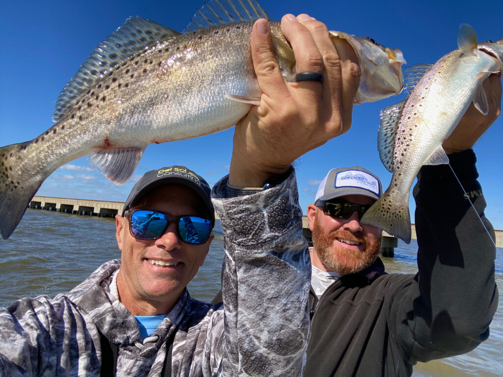 speckled trout at Louisiana bridges