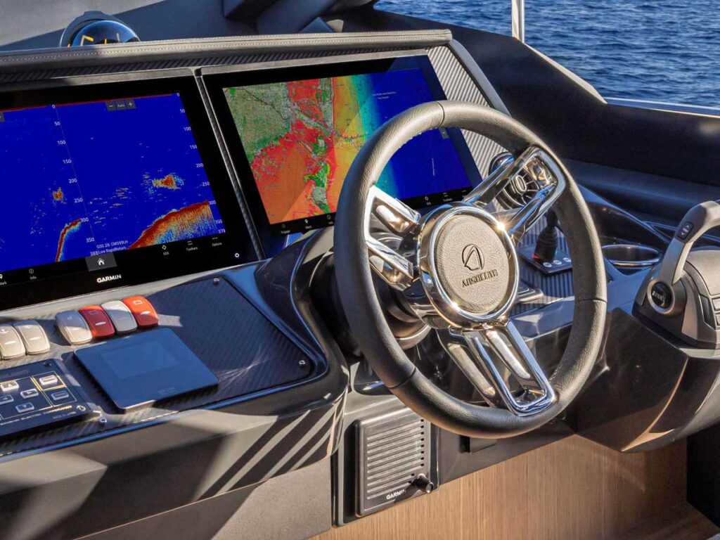 Double Garmin screens at the helm
