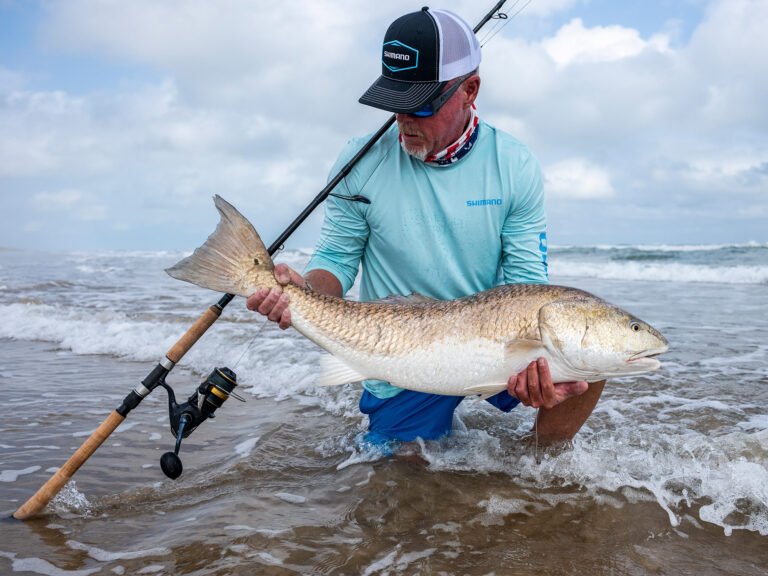 Catching redfish in the surf