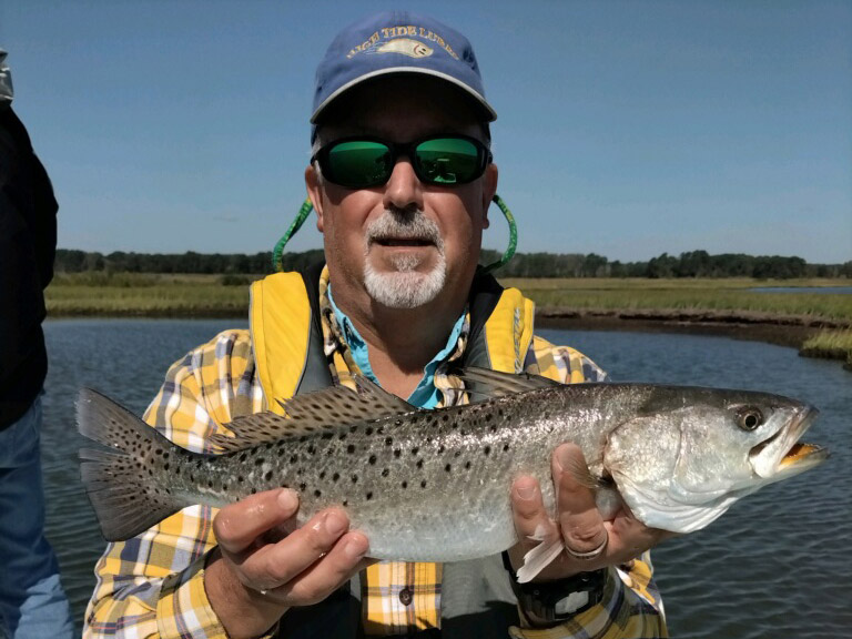 Angler with a Maryland seatrout