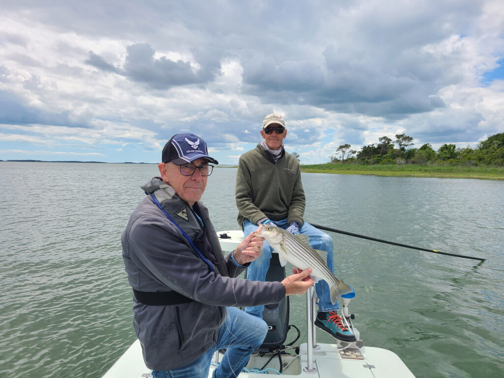 Fishing for Maryland striped bass.