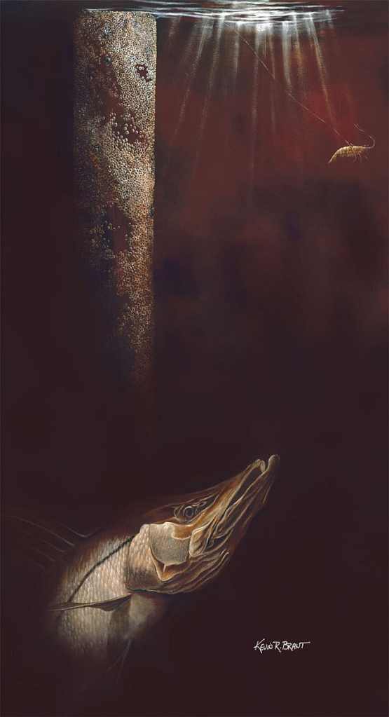 UNDER THE DOCKLIGHT marine painting by Kevin Brant