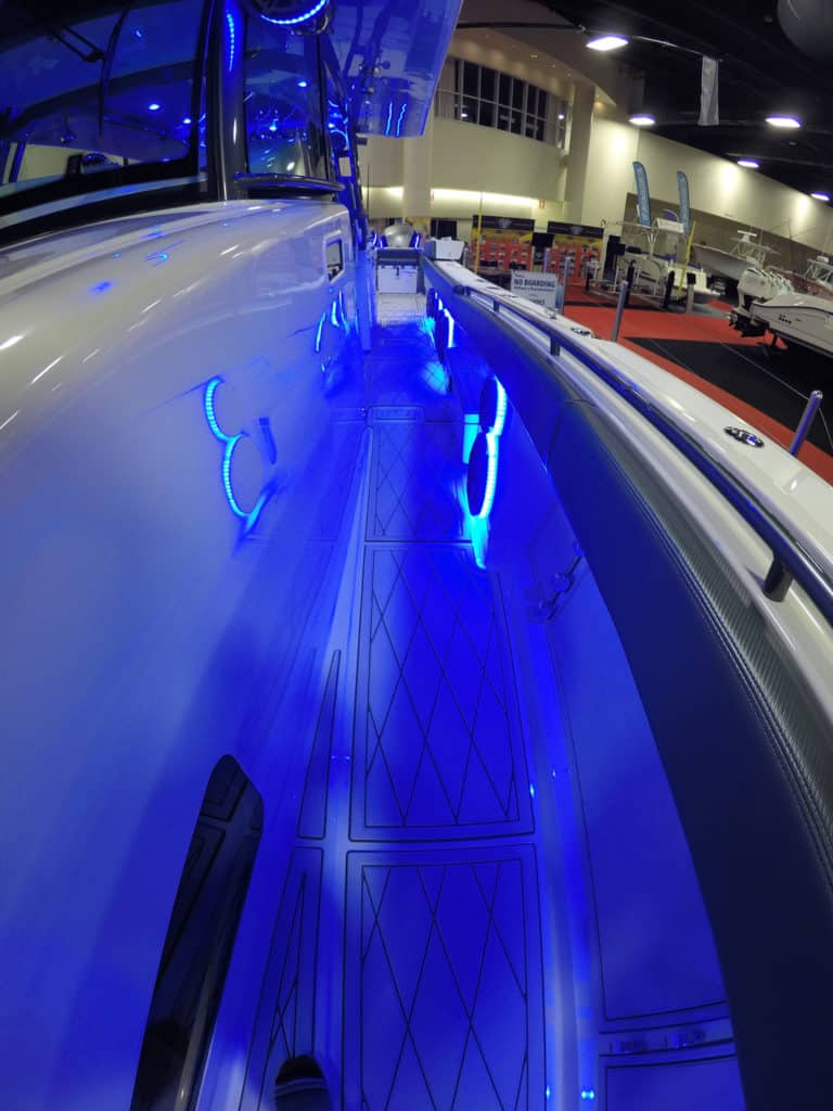 World's Most Expensive Center Console Fishing Boat — portside passageway