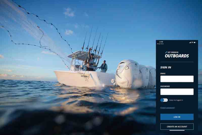 Logon screen for the Yamaha app