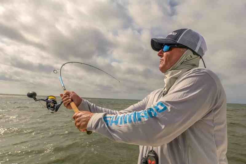 Angler casting using spinning outfit