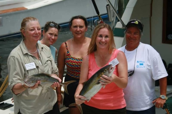 Anglers display a few of the fish caught aboard the Big Katuna during a 2008 Ladies, Let’s Go Fishing seminar in Stuart, Florida. Ladies Let's Go Fishing