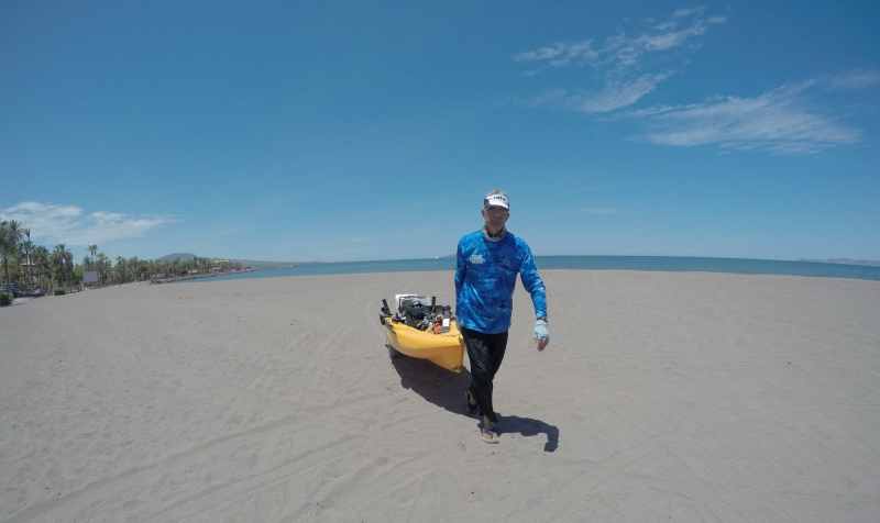 saltwater kayak fishing Baja's central Sea of Cortez near Loreto