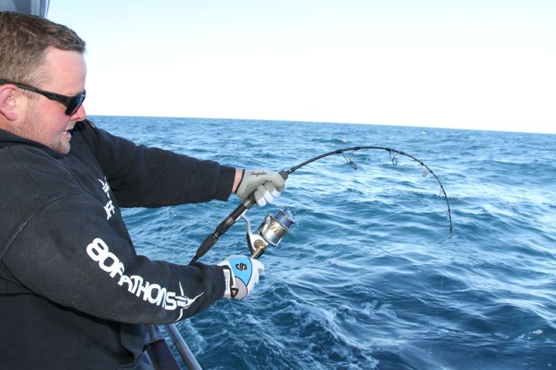 battling huge fish