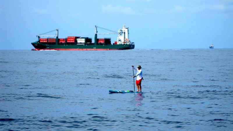Miami waterman Bill Whiddon crossing the Gulf Steam on stand-up paddleboard.