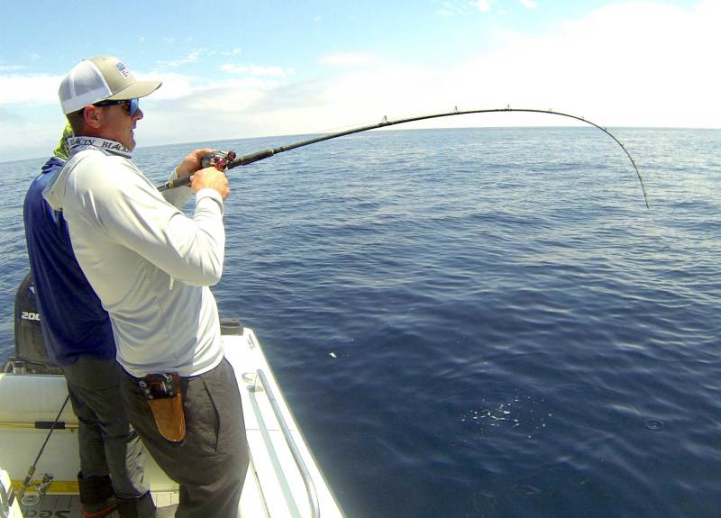 Catching fish using a low-profile reel