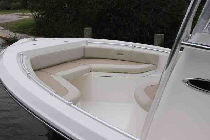 Plush bow seating on the Cobia 220 CC