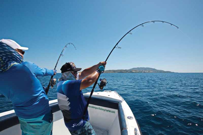 Heavy rod with braided line