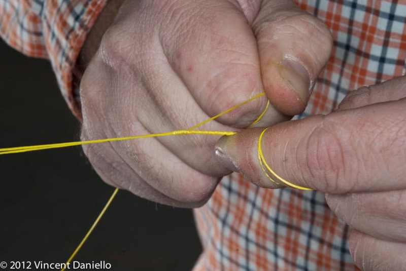 Mono fishing line top shot to braided backing guide
