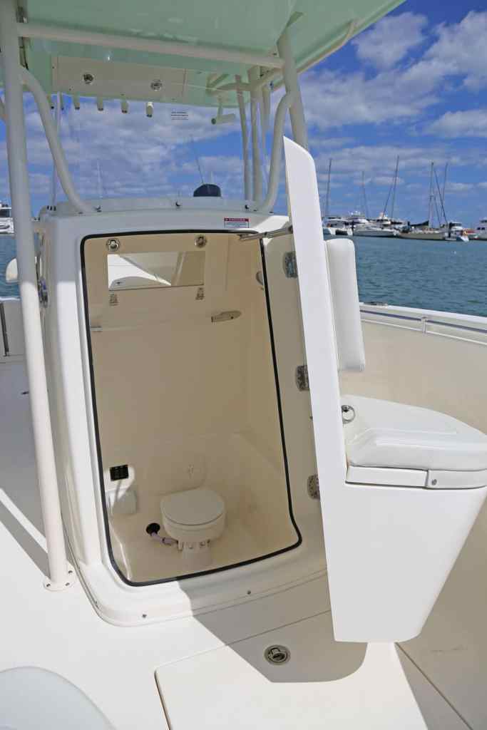 Cobia 261CC center console saltwater fishing boat pump-out head