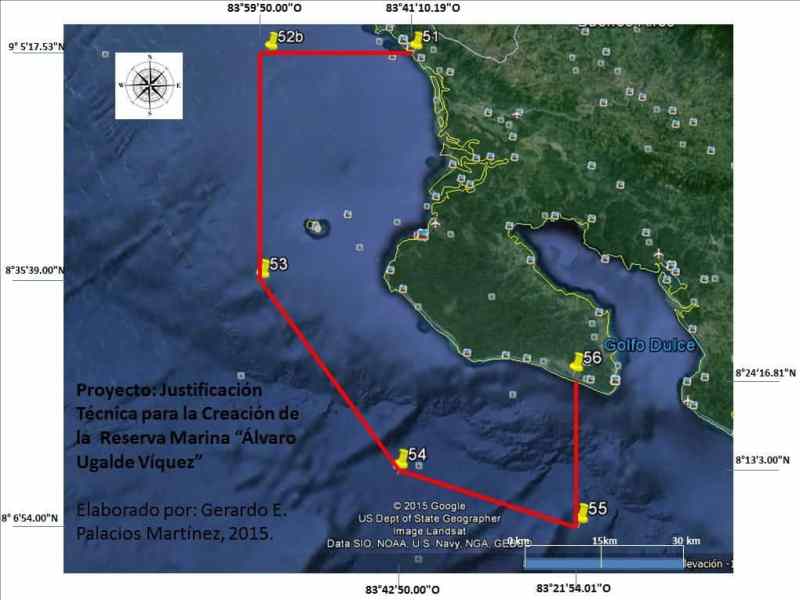 Boundaries of the new proposed Costa Rica marine reserve