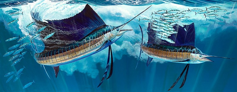 Guy Harvey painting double down