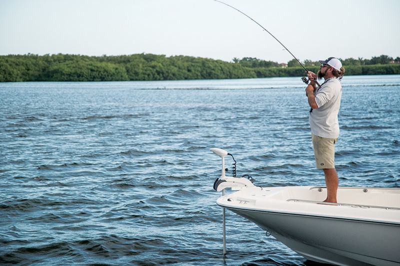 fishing off Boston Whaler 240 Dauntless Pro