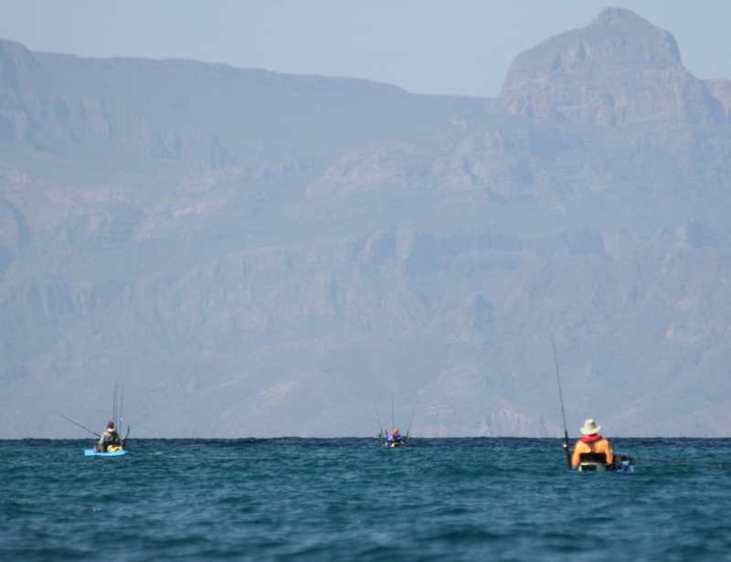 saltwater fishermen Hobie kayak fishing Baja’s Central Sea of Cortez
