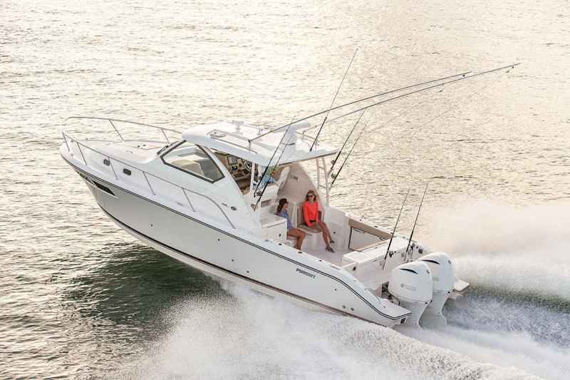 Quick specs. LOA: 37'11" | Beam: 12'0" | Fuel Capacity: 375 gal | Max HP: 700