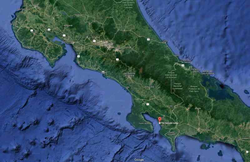 Costa Rica fishing - locator map