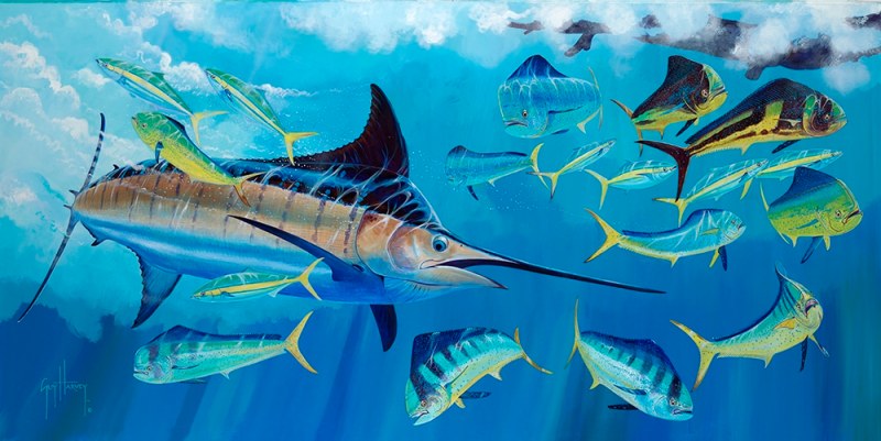 Guy Harvey painting log jam