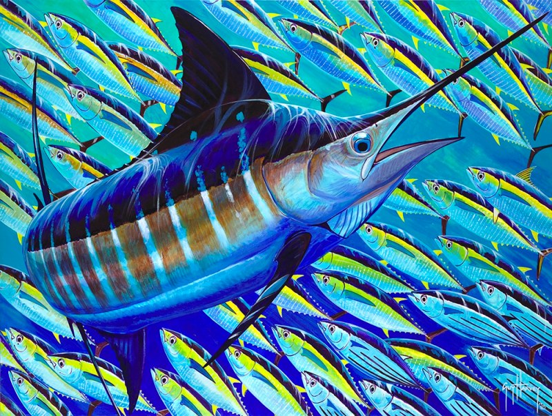 Guy Harvey painting running back