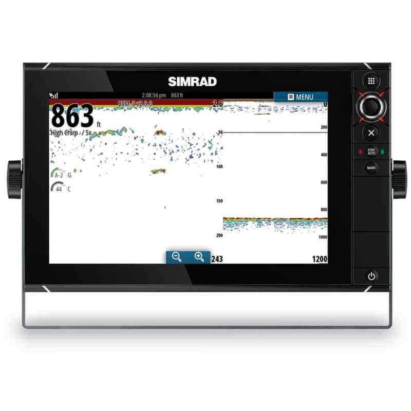 Simrad fish finder unit with chirp technology