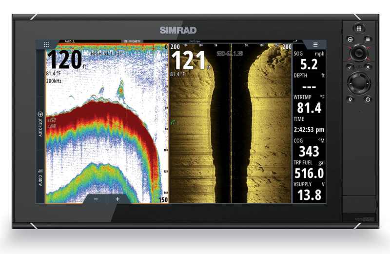 Simrad's multiple sonar types on screen helps catch more fish