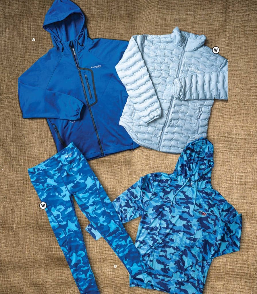 Fishing jackets and rash guards