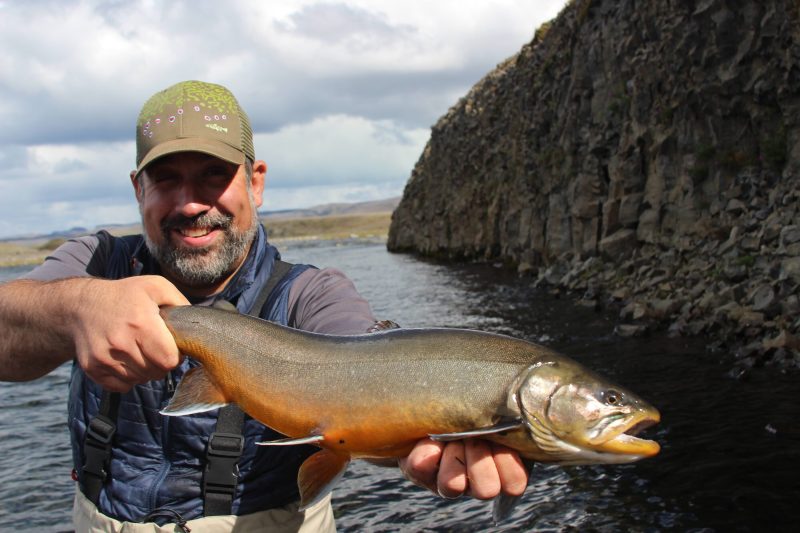 Joe Albanese with arctic char Joe Albanese with arctic char