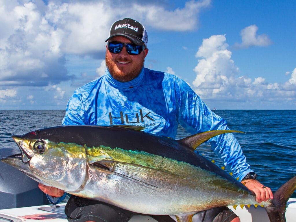 Good-sized yellowfin tuna caught in the Gulf of Mexico