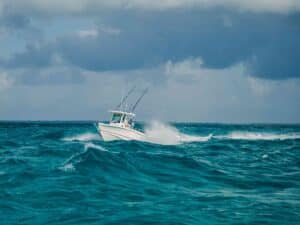 boating in wavy conditions