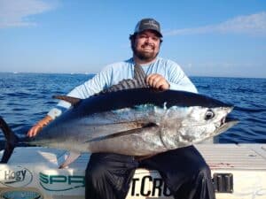 Angler with large bluefin tuna fishing in Ocean City