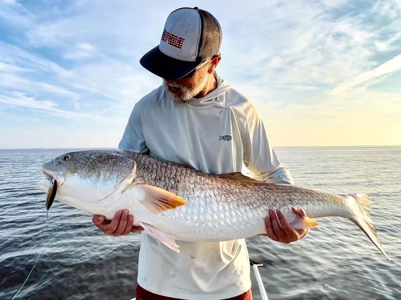 north-carolina-bull-red redfish on topwater
