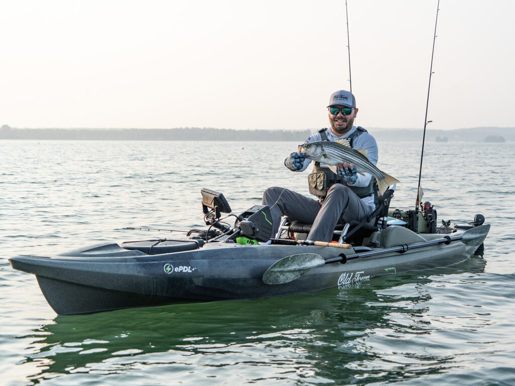 kayak fishing for striped bass