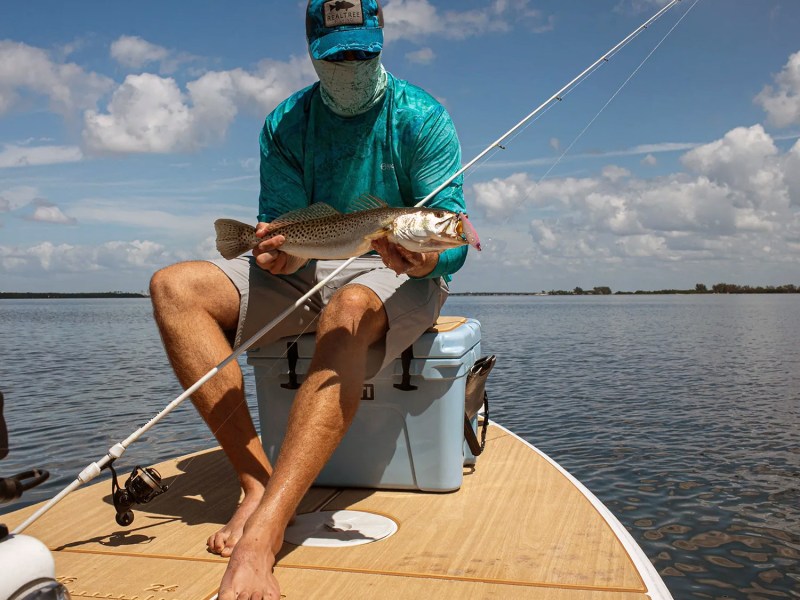 SeaDek material on a flats boat