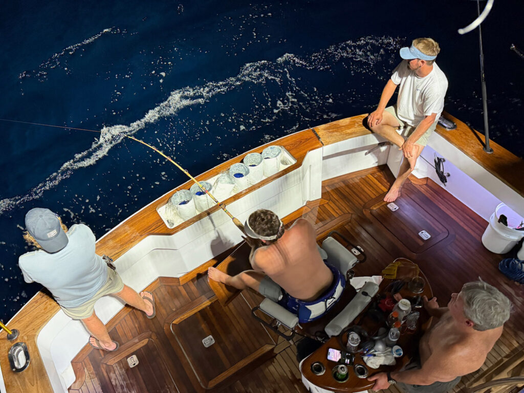 Fighting the Alabama state record swordfish.