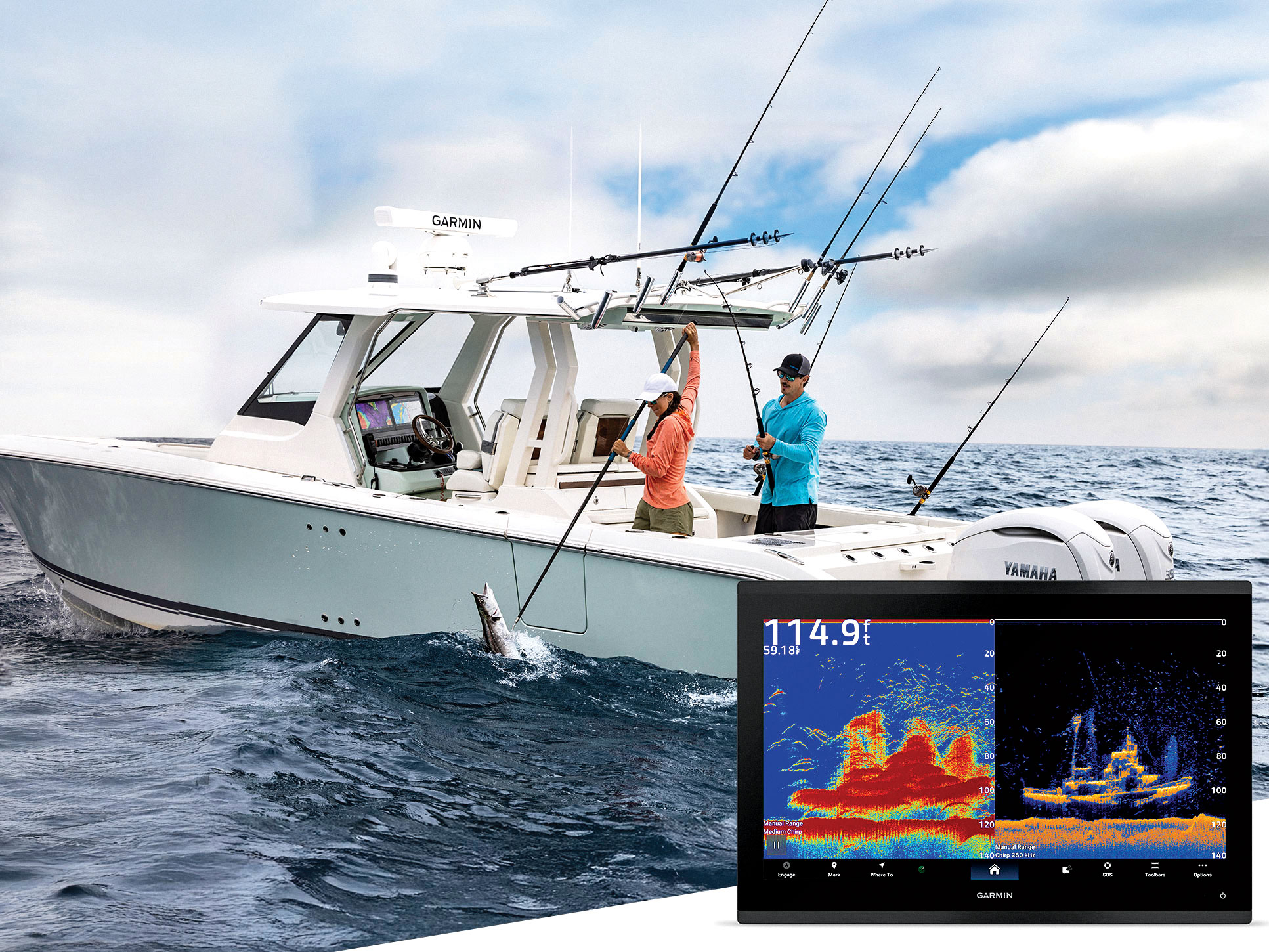 Using a transducer to spot fish