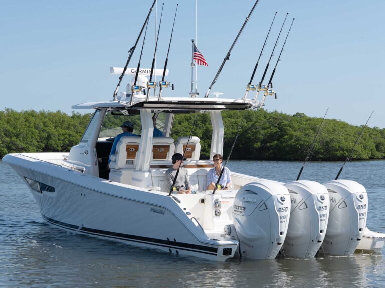 Pursuit S 388 anchored