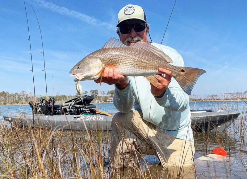 Winter redfish from a kayak