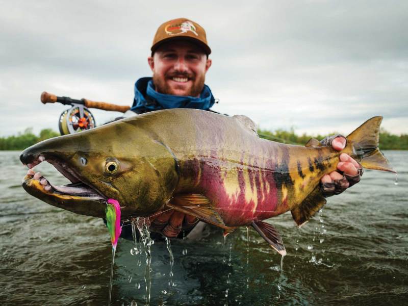 SPF1225-TAA-Alaska-1 Large salmon caught in Alaska