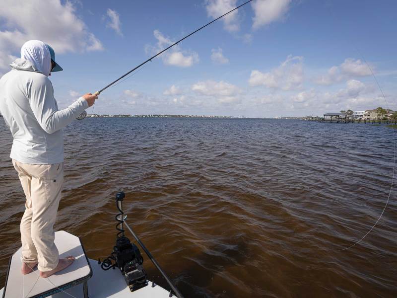 Angler fly fishing in the Gulf