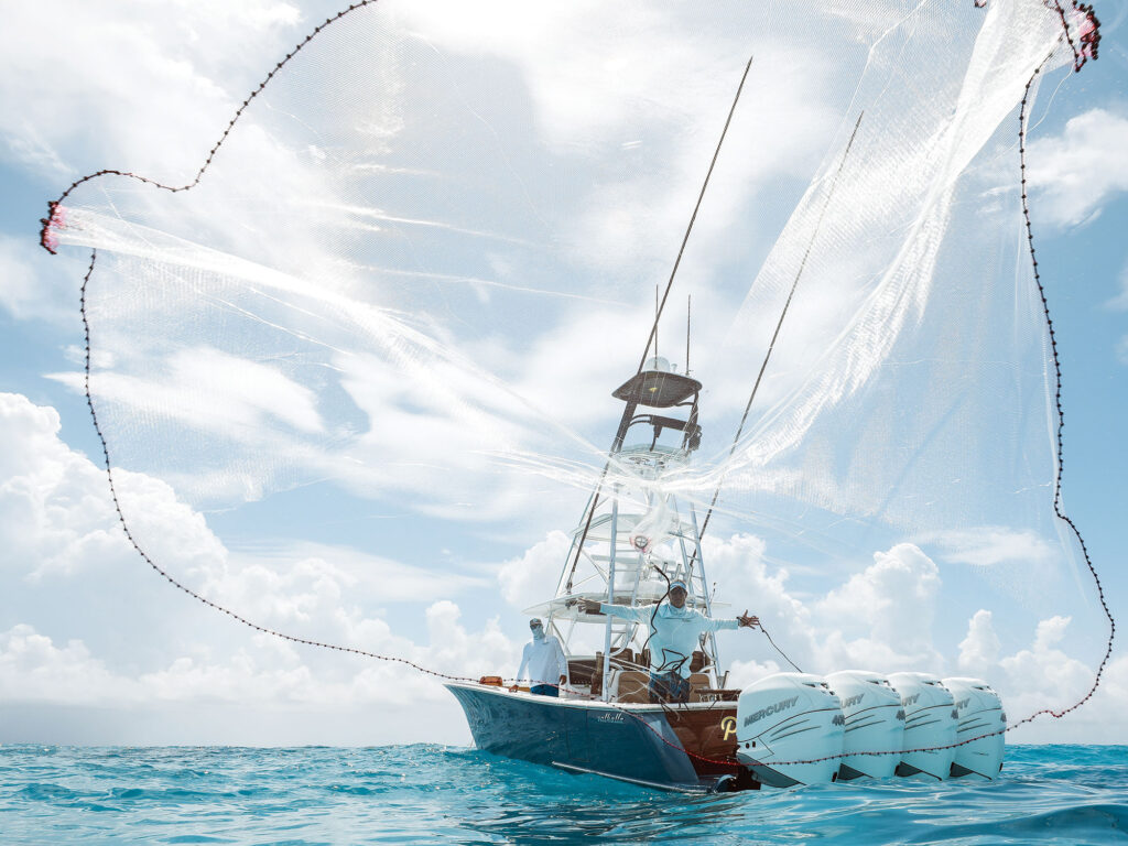 Throwing a large cast net