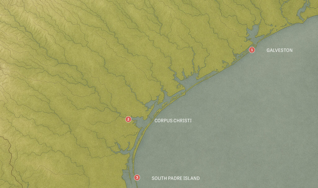 Map of Texas coast