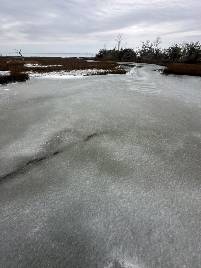 iced-over creek