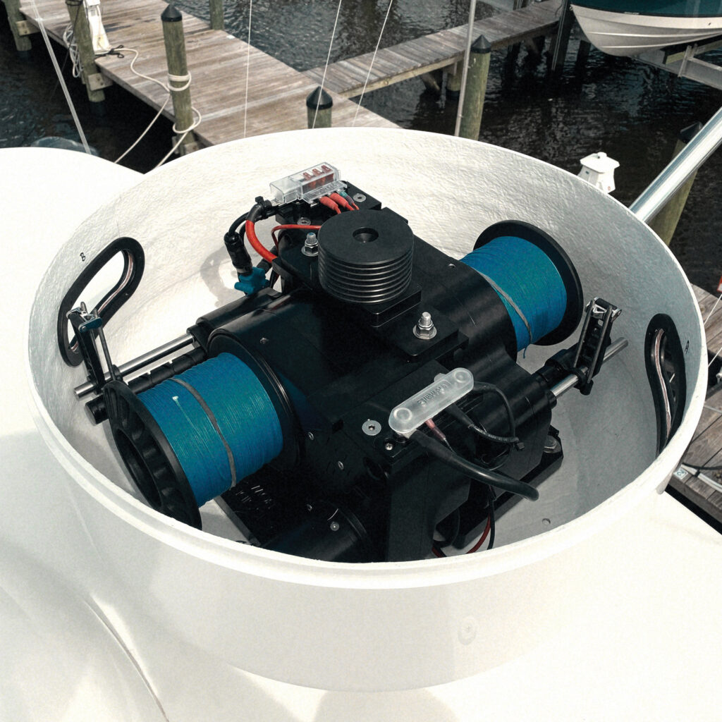 Lindgren Pitman SV1200 DTX electric fishing reel.