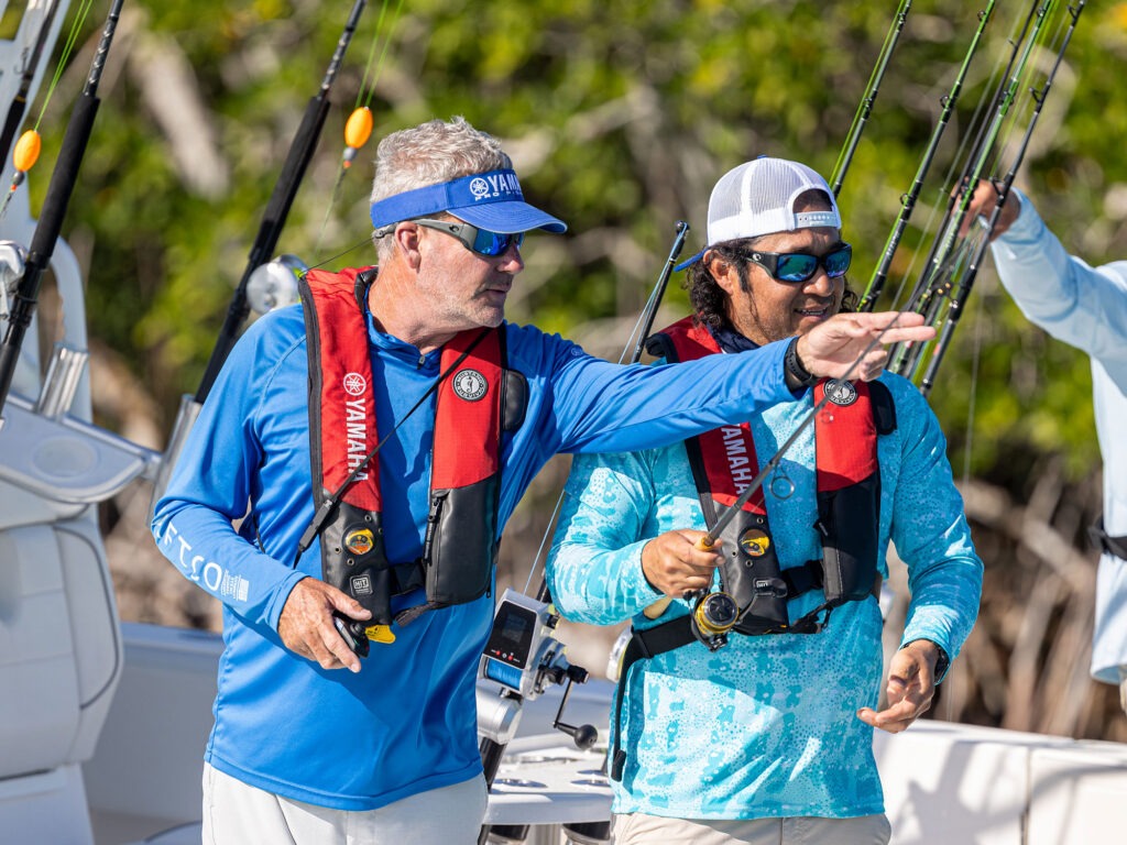 Anglers fishing near shore